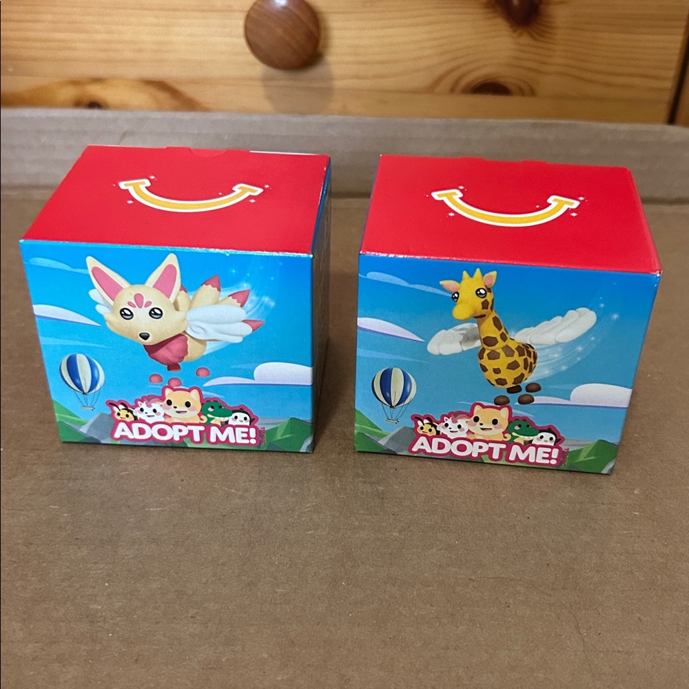 Adopt Me! Flying Giraffe and flying Kitsune McDonald's Happy Meal Toys